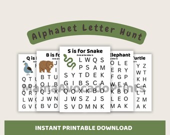 Alphabet Buchstabenjagd zum Ausdrucken: A-Z Lernspiel für die Grundschule PDF Download