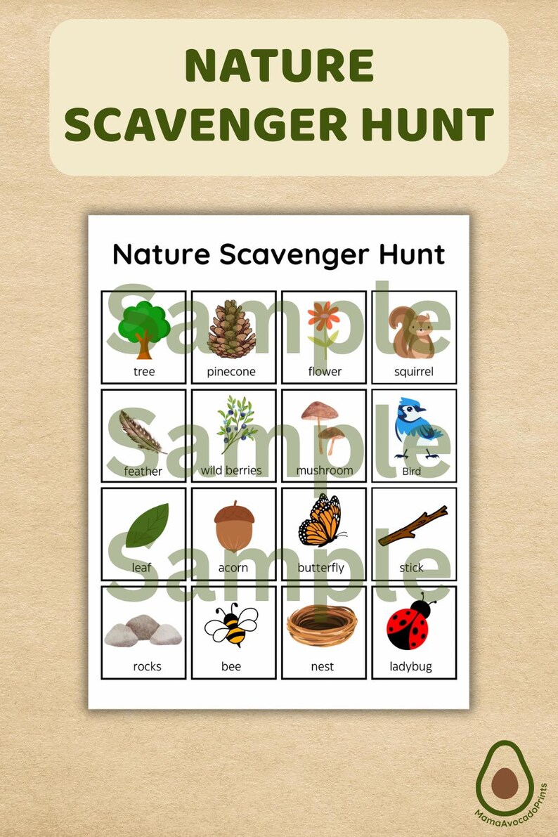 Nature Scavenger Hunt Printable – Outdoor Activity for Toddlers ...