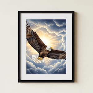 Bald Eagle Digital Wall Art Print | Wildlife Office Living Room Decor - Instant Download