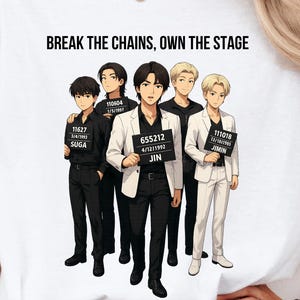BTS Anime T-Shirt: Kpop Manga Style Graphic Tee - Break the Chains