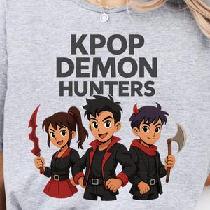 Kpop Demon Hunters Shirt, Anime Inspired Graphic Tee, Dark Fantasy Kpop T-Shirt, Japanese Manga Streetwear, Otaku Gift for Fans, Anime Fans.