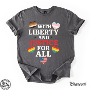 Mit Freiheit und Gerechtigkeit für alle T-Shirt: USA hergestellt, Menschrecht-T-Stück