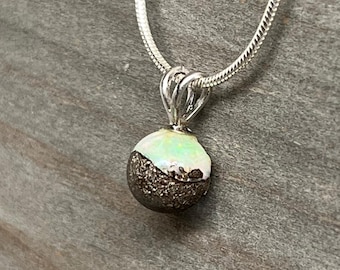 Australian Boulder Opal Pendant - Sterling Silver