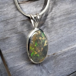Australian Boulder Opal Pendant - Sterling Silver