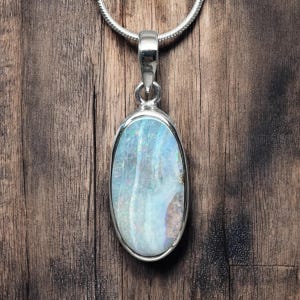 Australian Boulder Opal Pendant - Sterling Silver
