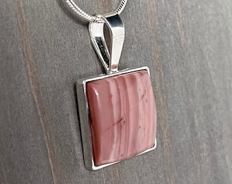 Kona Dolomite Pendant - Sterling Silver - 16x16mm - Michigan Jewelry - Michigan Necklace - Made in Michigan - Upper Peninsula