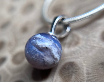 Leland Blue Stone Pendant - Unique Remnant of Michigan's Industrial History - Sterling Silver