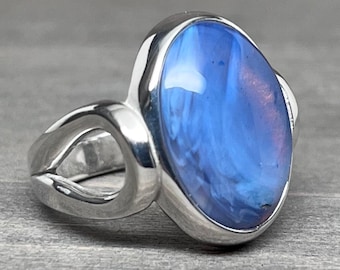 Talla 7 - Anillo Leland Blue - Plata de ley - Anillo Leland Blue hecho a mano por Sunbeams of Promise