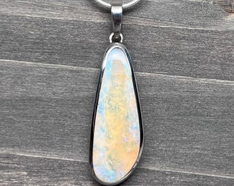 Colgante de ópalo australiano Boulder - Plata de ley