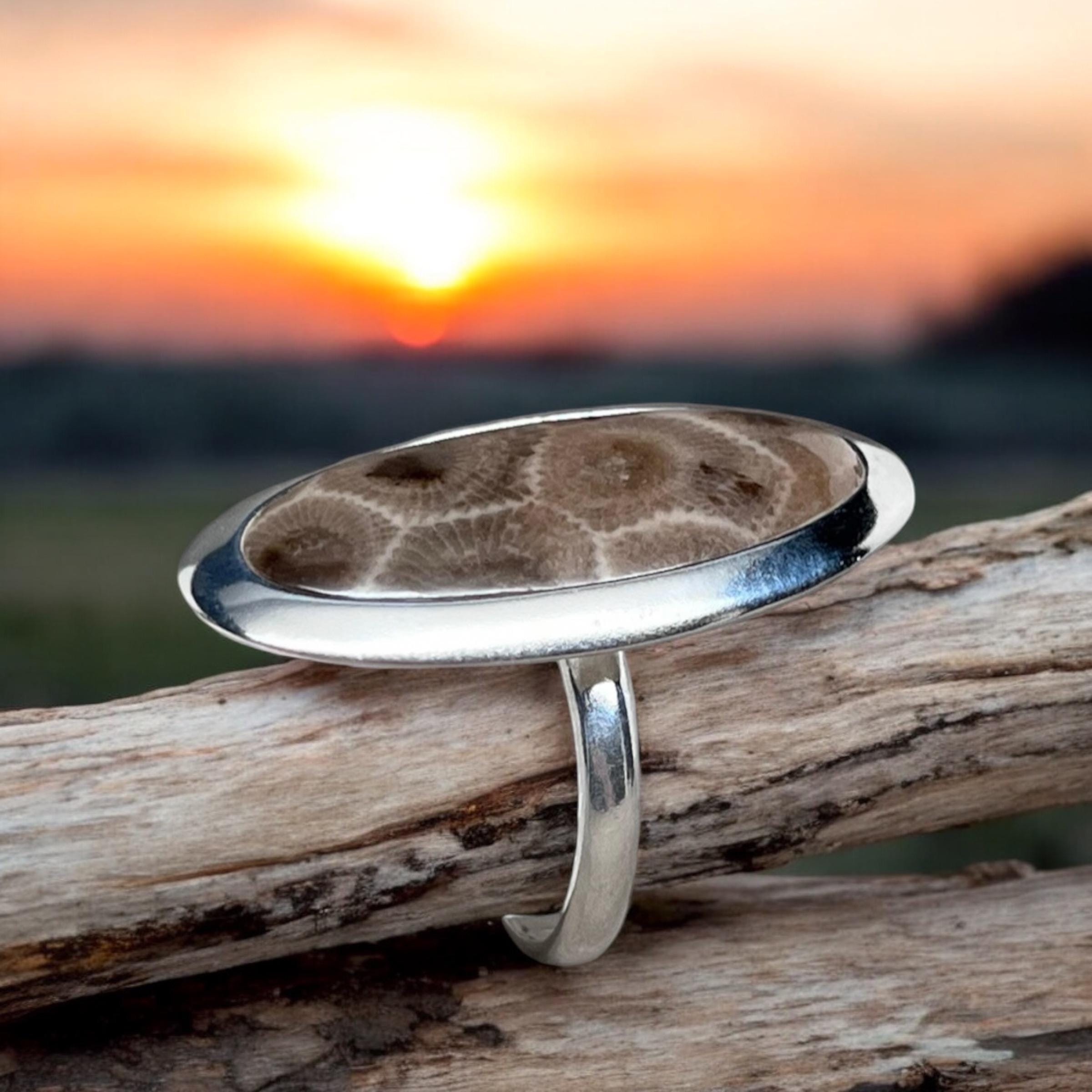 Petoskey stone engagement ring best sale