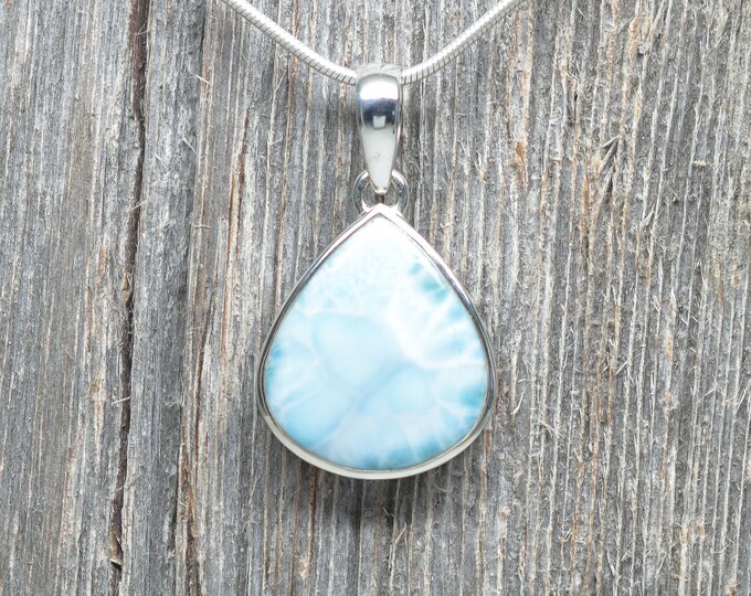 Larimar Pendant - Sterling Silver - 23mm by 20mm