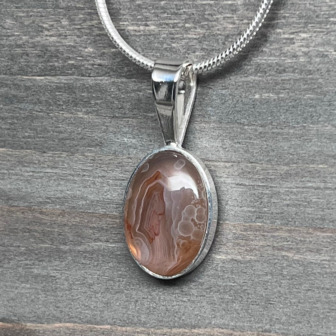 Lake Superior Agate Pendant Sterling Silver Lake Superior Agate Jewelry