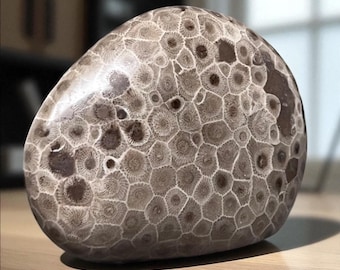 Polished Petoskey Stone: Grade A Michigan Fossil (5.1 oz.)