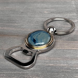 Sieber Agate -  Keychain Bottle Opener - Silver Plated - 18mm