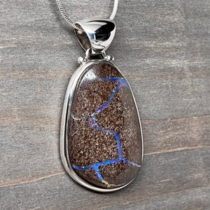 Australian Boulder Opal Pendant - Sterling Silver