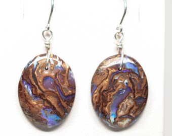 Koroit Boulder Opal Oval Earrings