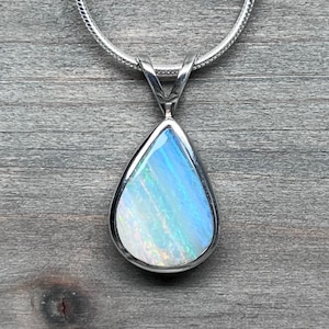 Australian Boulder Opal Pendant - Sterling Silver