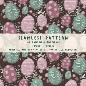 Easter Egg Seamless Pattern (Digital Download) - Brown