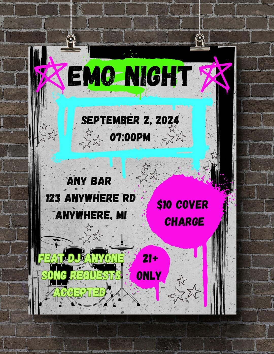 Emo Night Bar Flyer - Etsy