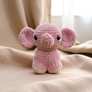 PATTERN - Low Sew Baby Elephant Plushie Crochet Pattern , Amigurumi Baby Animal Project