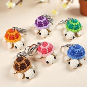 Gehäkelte Schildkröte Keychain Muster, Amigurumi Sea Animal Spielzeug (digitaler Download)