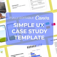 UX Case Study Template for Canva | UX Portfolio Presentation Slide ...