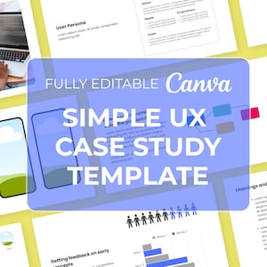 UX Case Study Template for Canva | UX Portfolio Presentation Slide | Job Interview pdf | UX Design Resume Portfolio Template