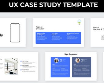 Plantilla de caso práctico de UX para Canva / Presentación de portafolio de UX / PDF para entrevistas de trabajo / Plantilla de portafolio de diseño de UX