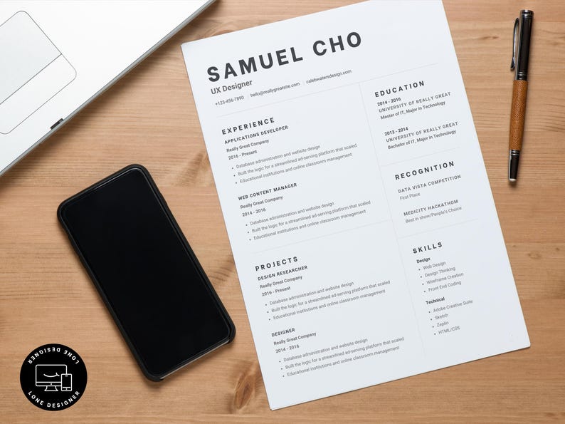 UX Resume Template for Canva | UX Designer Resume Download | Modern ...