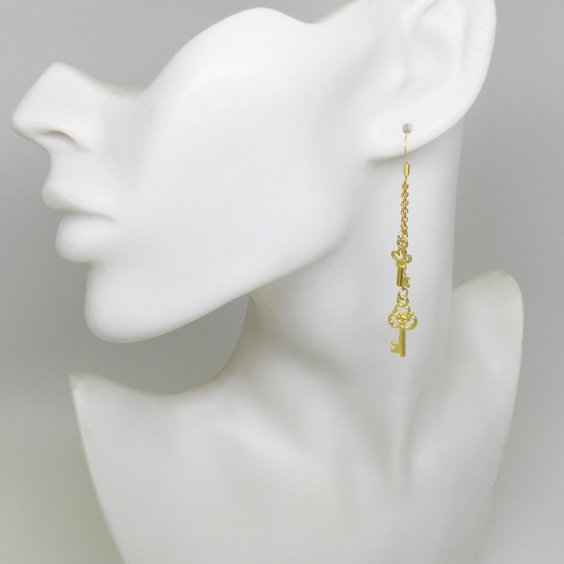 EAR CUFF Gold Plated Key Charms Ear Cuff Extra Earring Etsy