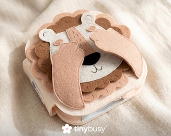 Handmade Felt Lion Quiet Book: Interactive Sensory Toy for Toddlers