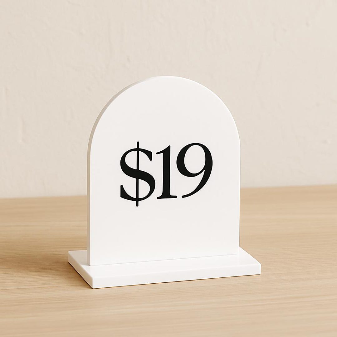 Mini Arch Acrylic Pricing Signs – Market, Pop-up Stall & Boutique ...