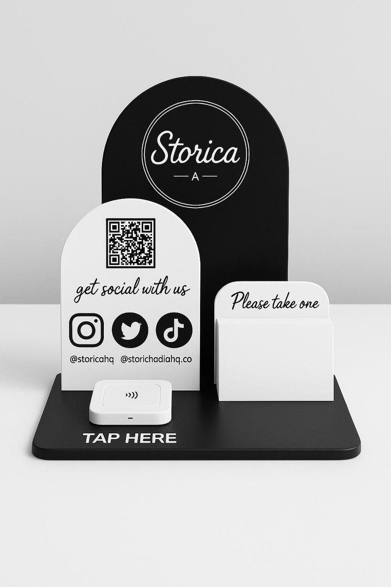 Personalized Acrylic QR Code Business Sign: Salon, Boutique Social ...