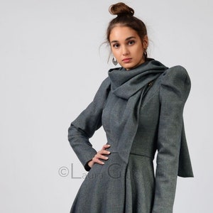 Midi Scarf Collar WRAP COAT, Winter Jackets For Women,  WOOL Overcoat | Beatrice 3