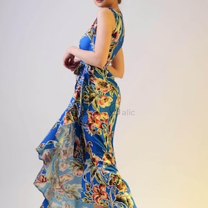 Long dress with straps, floral dress, summer dress, wrap dress, linen dress | Chiara 2 Dress