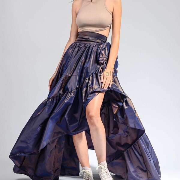 Multicolored Printed Taffeta Skirt