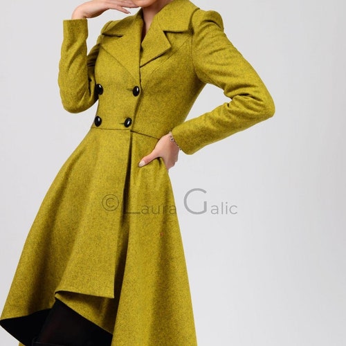 Wrap Classic Collar Coat Midi Asymmetrical Winter Jacket for - Etsy