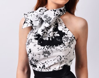 Women's Shirt, Bow Collar Top, Sleeveless Blouse, Tops For Ladies, Made To Order | Paula