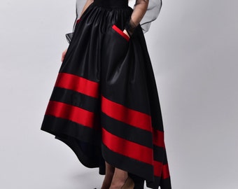 Asymmetrical Skirt, Hi Low Long, For Women, Elegant Wear | Carolina 2