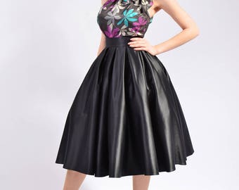 Godet Midi Skirt Short Pleated Circle for Women Elegant | Etsy