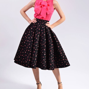 Midi Skirt, A-Line Pleated Knee Length, For Women, Elegant Wear | Marisa