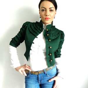 Blazer estivo, giacca corta, stile tunica, abbigliamento da ufficio, su ordinazione, abbigliamento firmato / Ana immagine 5