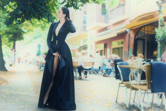 Long Gothic Maxi Dress Coat, Pleated Autumn Haute Couture Jacket | Gia Long Gothic Maxi Dress Coat, Pleated Autumn Haute Couture Jacket | Gia