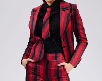 3 Piece Suit Ava, Office Women Suit With Tight Fit Pants, Single Breasted Blazer Jacket | Ava