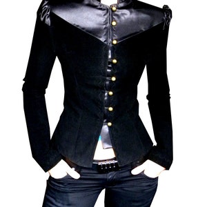 Short Blazer, Tunic Neckline, Long Sleeves Jacket, Made To Order | Otilia