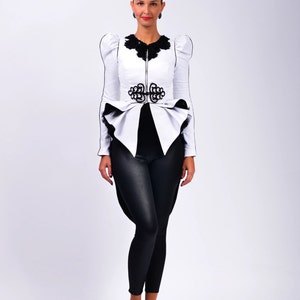 Haute Couture Jacket, Ruffle High Shoulder Blazer | Agata
