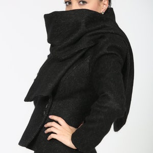 Short High Collar Wool Coat, Winter Women's Jacket Beatrice - Etsy