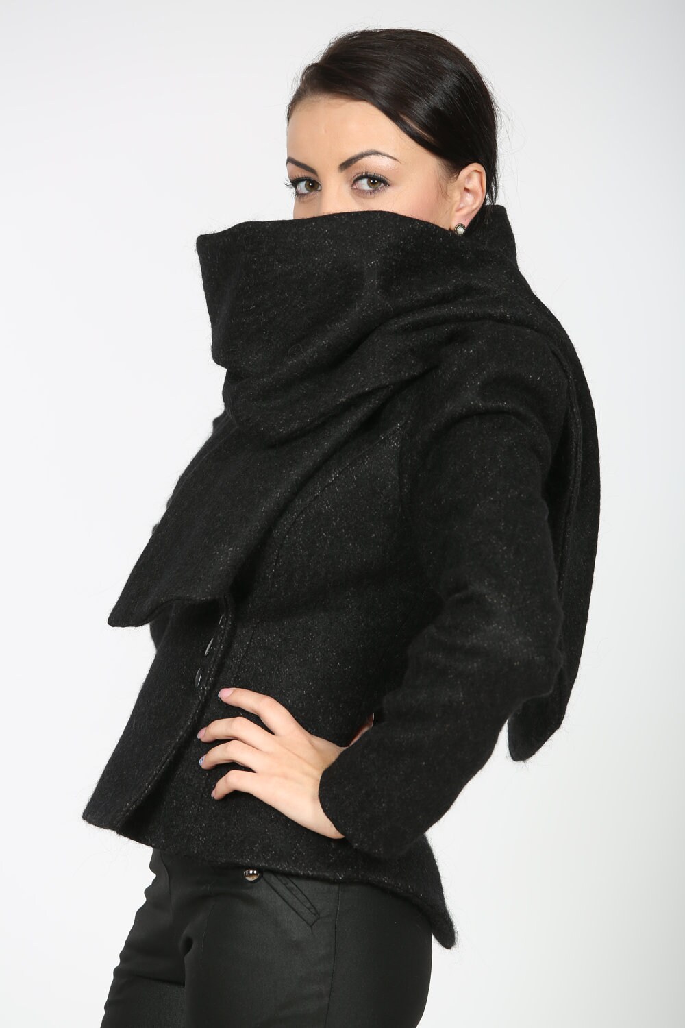 High Collar Coat - Etsy