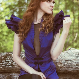 Bow Blazer, Summer Jacket, Ruffle Collar, Women&#39;s Coats, Made To Order | Celia