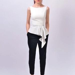 Women&#39;s Blouse,  Ruffle Top, Sleeveless Shirt, Tops For Women, Made To Order | Gina 3